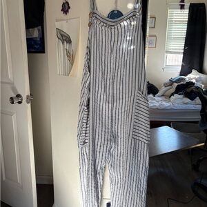 Striped Italian Linen Women's Jumpsuit